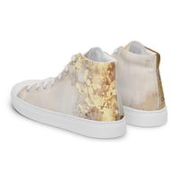 Image 13 of Tattered White and Gold Light Goth Women’s high top canvas shoes