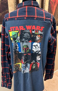 Vintage Blue/Orange Flannel Shirt Star Wars