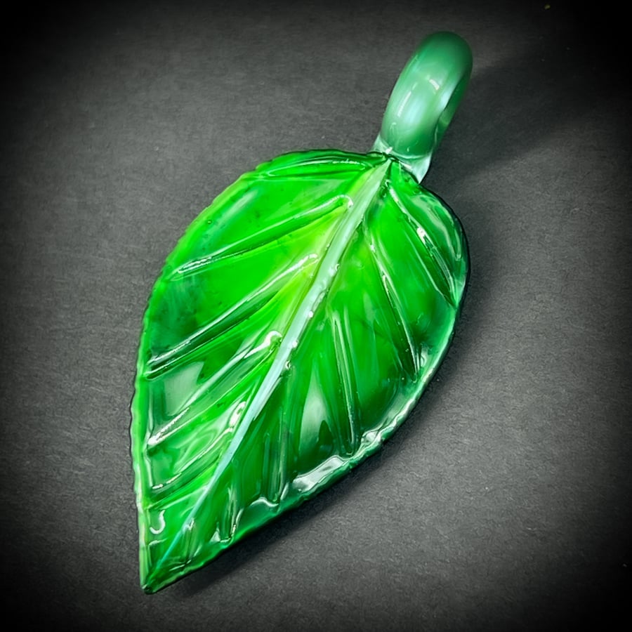 Image of Emerald Metal Leaf Pendant