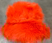 Orange Fluffy Fur Bucket Hat