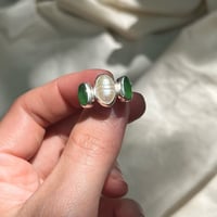 Image 1 of PEARL/GREEN NYMPH RING (J)