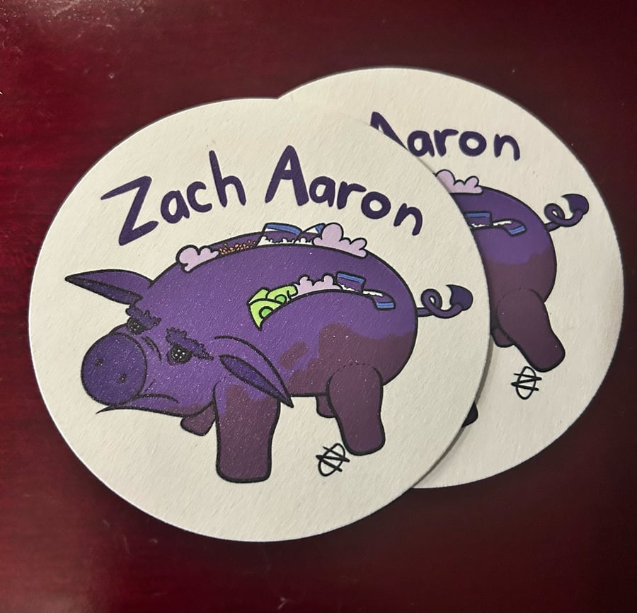 Image of Purple Pig coaster