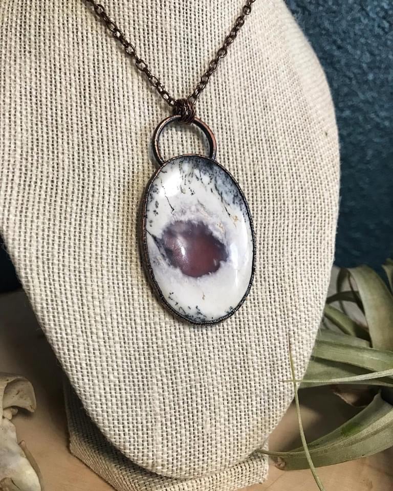 Dendritic Opal Oval Pendant