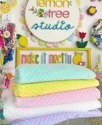 Image 3 of Swiss Dot Flocked Fabric - Lilac