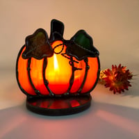 Image 1 of Orange Pumpkin Candle Holder 