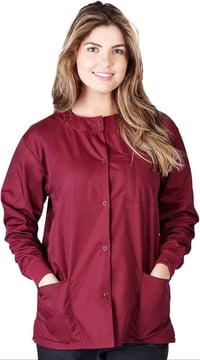 Natural Uniforms-Traditional (Button up)Scrub Jacket (Burgundy)