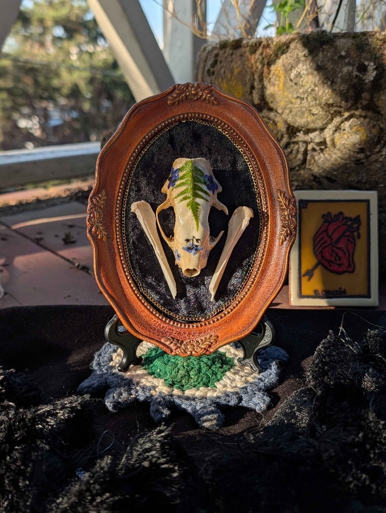 Image of flower skull n bones display