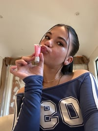 Image 3 of  *BLINGALISCOUS Gloss Key Chain* “SHES AN IT GIRL” Pink Strawberry Scented Gloss”