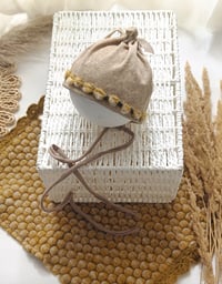 Image 6 of Newborn Photo Prop Set | Mini Rug | heart | bonnet for Photoshoot | mustard | beige