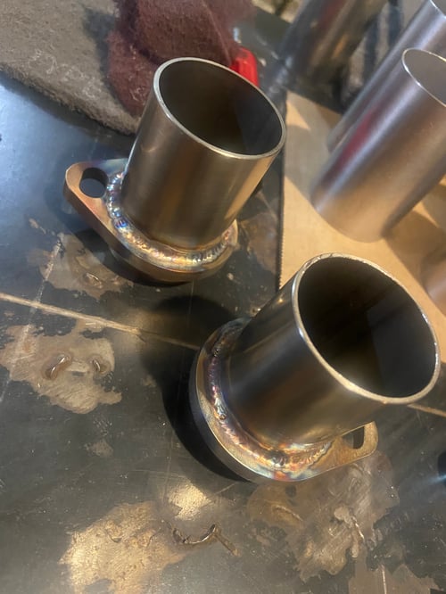 Image of Stainless Shovelhead Exhaust Flanges 