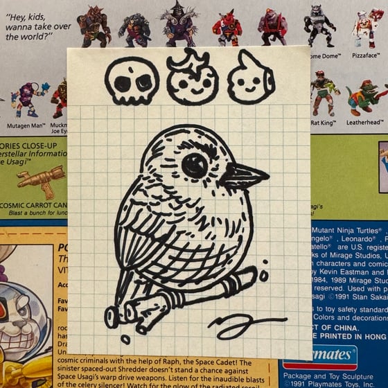 Image of Fat Bird Sharpie Sketch #53