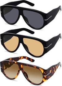 Image 3 of Oversized 70s Retro Aviator Vintage Style Sun Glasses