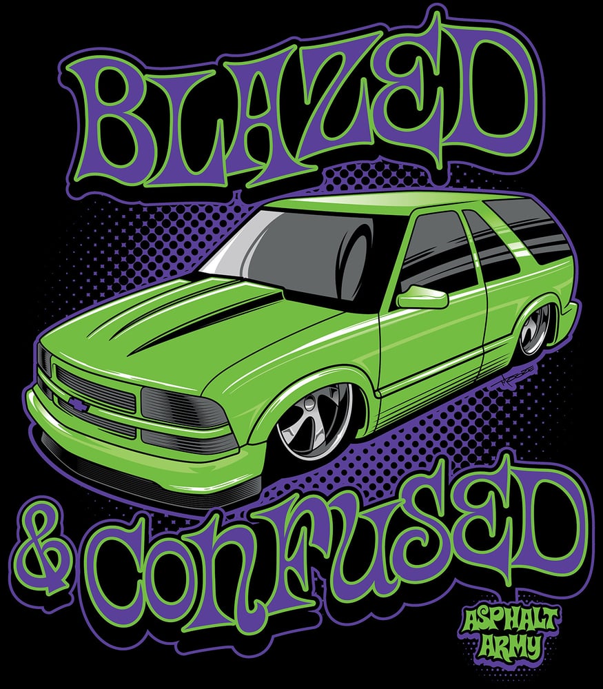 Image of Blazed & Confused-Lime/Purple