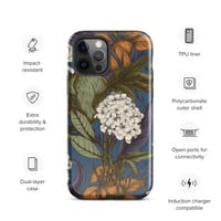 Image 12 of Art Nouveau Inspired Blue, Orange and White Boho Hippie Floral Sketch Tough Case for iPhone®