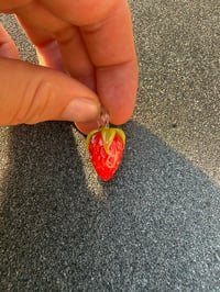 Image 4 of 3 leaf Red strawberry pendant 