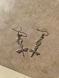 Image 1 of Spiral dragonfly earrings