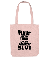 Image 3 of hairy, angry, loud, ugly, feminist slut - tote bag 