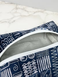 Image 8 of Navy Batik Handmade Boxy Zipper Pouch