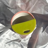 Image 2 of Pink & Chartreuse MED Travel Cup