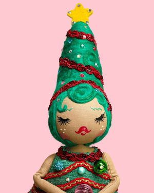 Image of RESERVED FOR JENNIFER ART DOLL TREE TOPPER RETRO