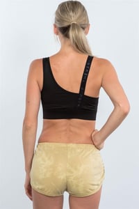 Image 3 of Gold color velour shorts