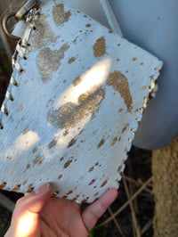 Image 3 of Woodstock cross body /passport bag - Cream with pink and turquoise star