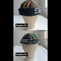 Image 6 of Shallow Fit Upcycled Reversible Beanie–3