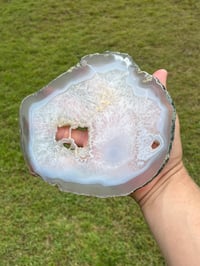 Image 14 of Large Agate Slice With Druzy Crystal Pockets #2249