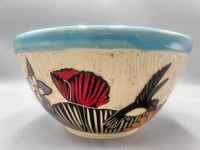 Image 1 of Ceramic Hummingbird Floral bowl- Leslie Krist