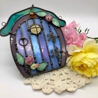 Image 3 of Blue/lavender Fairy Door Suncatcher 