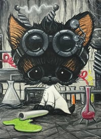 Mad Scientist Cat Monster Collection Art Print