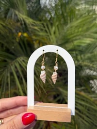 Image 3 of Twisted Shell & Pearl Earrings