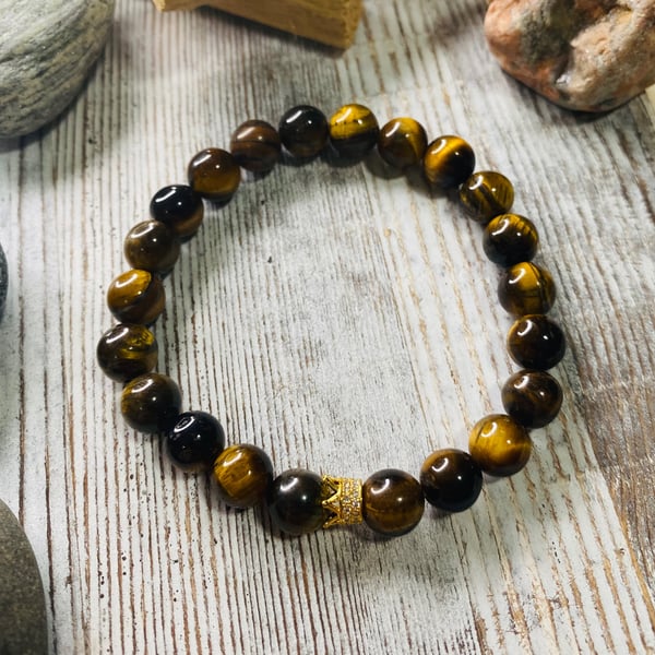 Image of “Crowned With Courage” Tigers Eye 8mm Bracelet