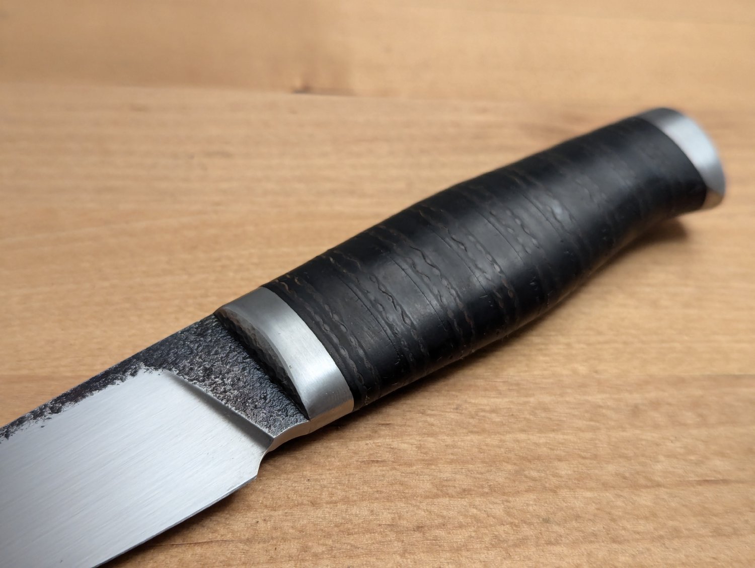 Image of Rubber handle, bushcraft through-tang