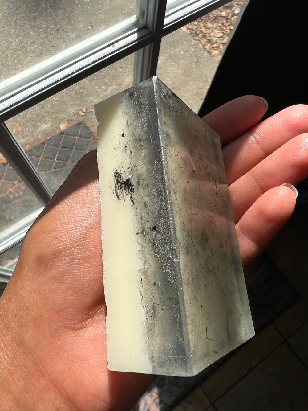 Aloe charcoal swirled with goat milk 