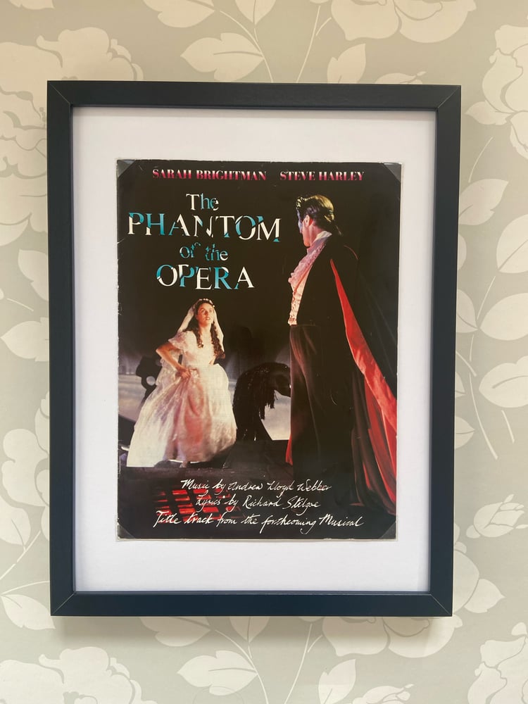 Image of The Phantom of the Opera ,framed 1986 vintage sheet music