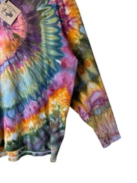 Image 5 of XL Unisex Adult Soft Long Sleeve Tee in Autumn Spiral Ice Dye