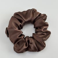 Brown Satin Handmade Scrunchie