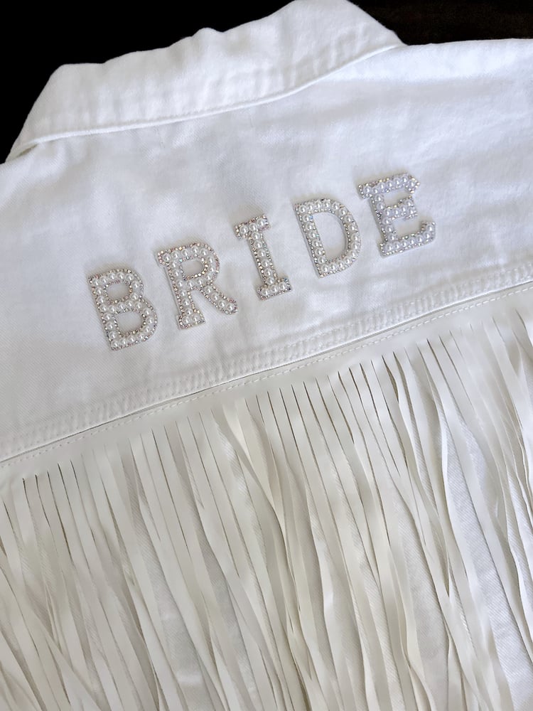 Image of Bride - Pearl & Stone Fringe Denim Jacket 