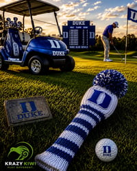 Image 2 of DUKE Blue Devils Custom Golf Club Cover hand knit College football fan gift 