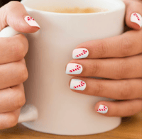 Image 3 of RED CANDY CANE on WHITE Minx Nail Art 