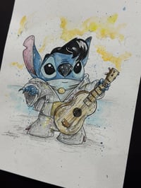 Image 3 of Elvis Stitch Original Ink and Watercolor