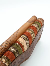 Image 18 of Syrian Leather Clutch Bags Gold/Brown Print