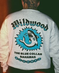Image 3 of 'The Blue Collar Bahamas' Crewneck (Ash Gray)