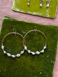 Image 2 of Keshi pearl hoops