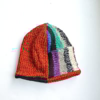Image 2 of Reworked Reversible Beanie Multi  Color x Red