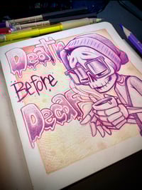 Image 1 of death before decaf (original sketch)