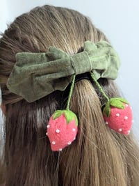 Image 2 of Velvet Strawberry Hair Clip