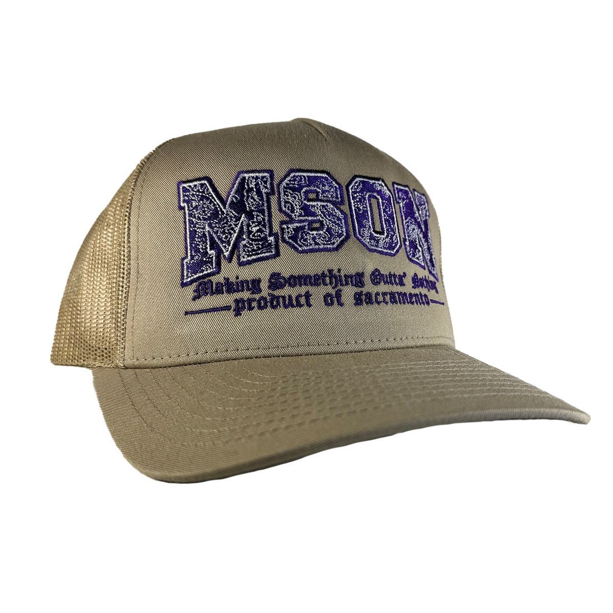 Image of Bandana Logo Khaki/Purple Trucker