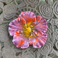 Image 1 of Fused Glass Hibiscus Trinket/Soap Dish 2 